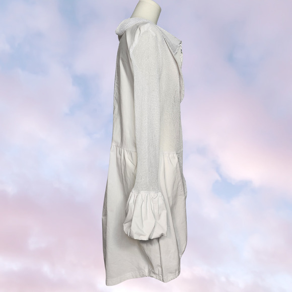 Vtg Vitrin Design White Long Advant Apocalypse Angel Fairy Grunge Puffy Mesh L - Picture 3 of 9